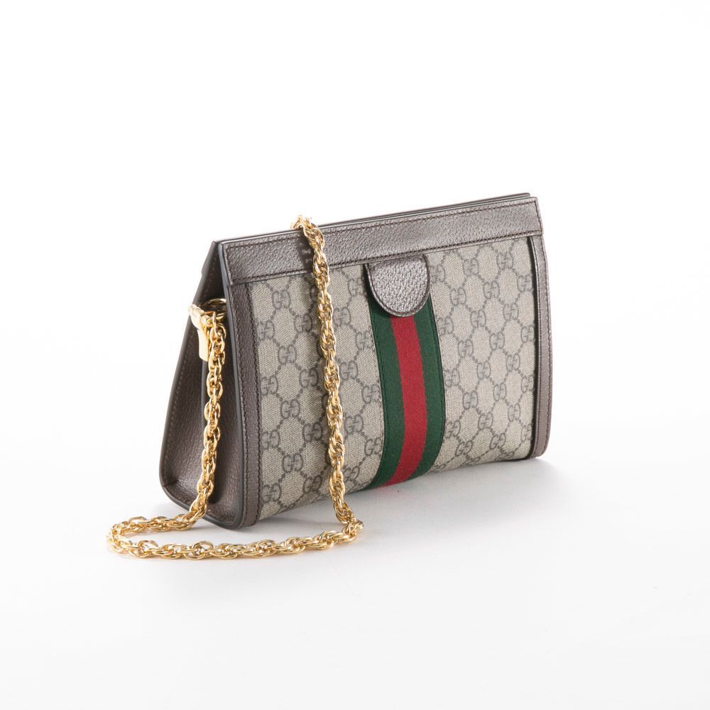 Gucci GG Supreme Chain Shoulder Bag OPHIDIA SM Beige - Picture 3 of 9